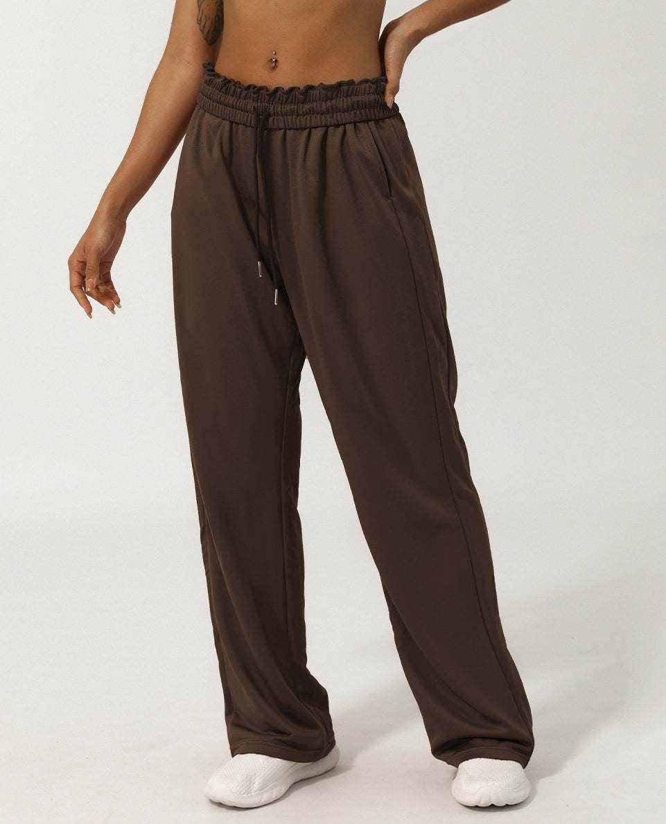 Women Elastic High-Waist Wide Leg Sweatpants