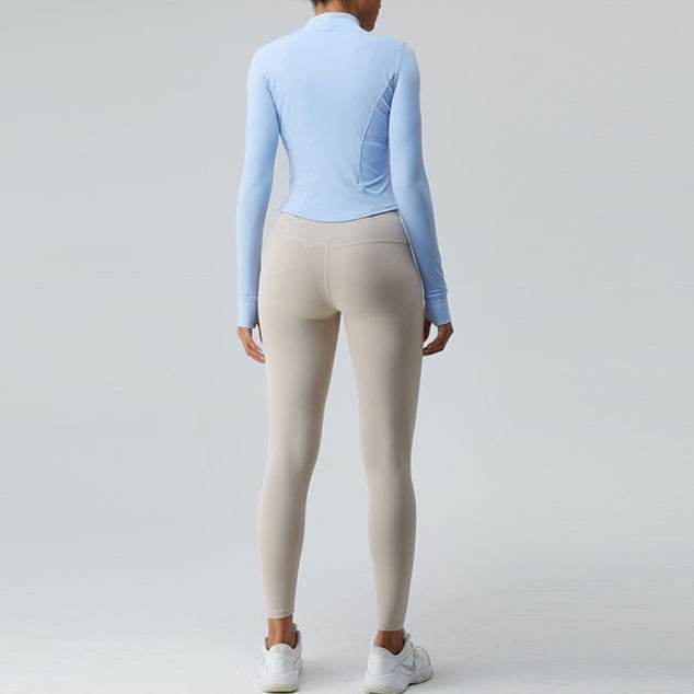 Cropped Full Zip Slim Fit Athletic Jacket