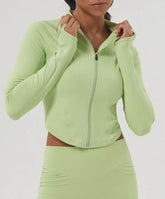 Long Sleeve Zip Up Cropped Sports Jacket