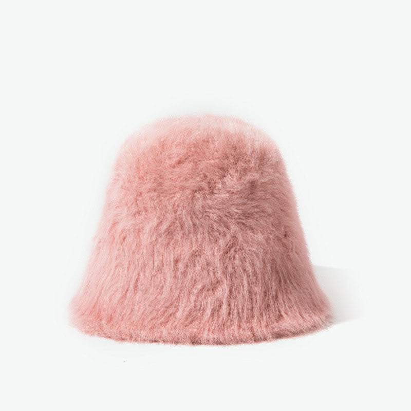 Winter Furry Cloche Hat Fisherman Cap Soft Warm Bucket Hat
