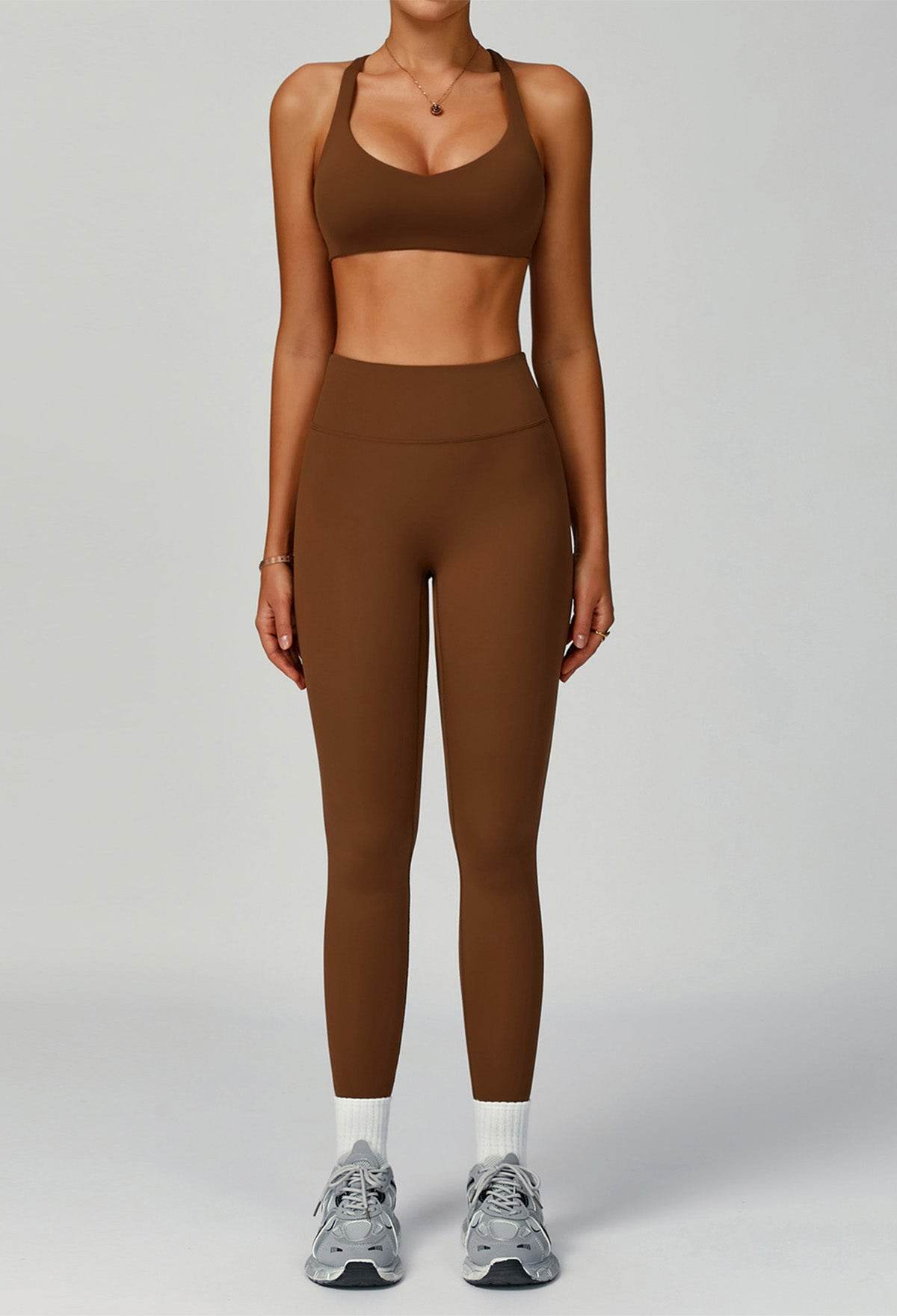 Activewear Set with X Shaped Back Sport Bra and Legging