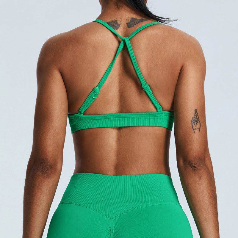 Cross Back Sports Bra with Adjustable Strap