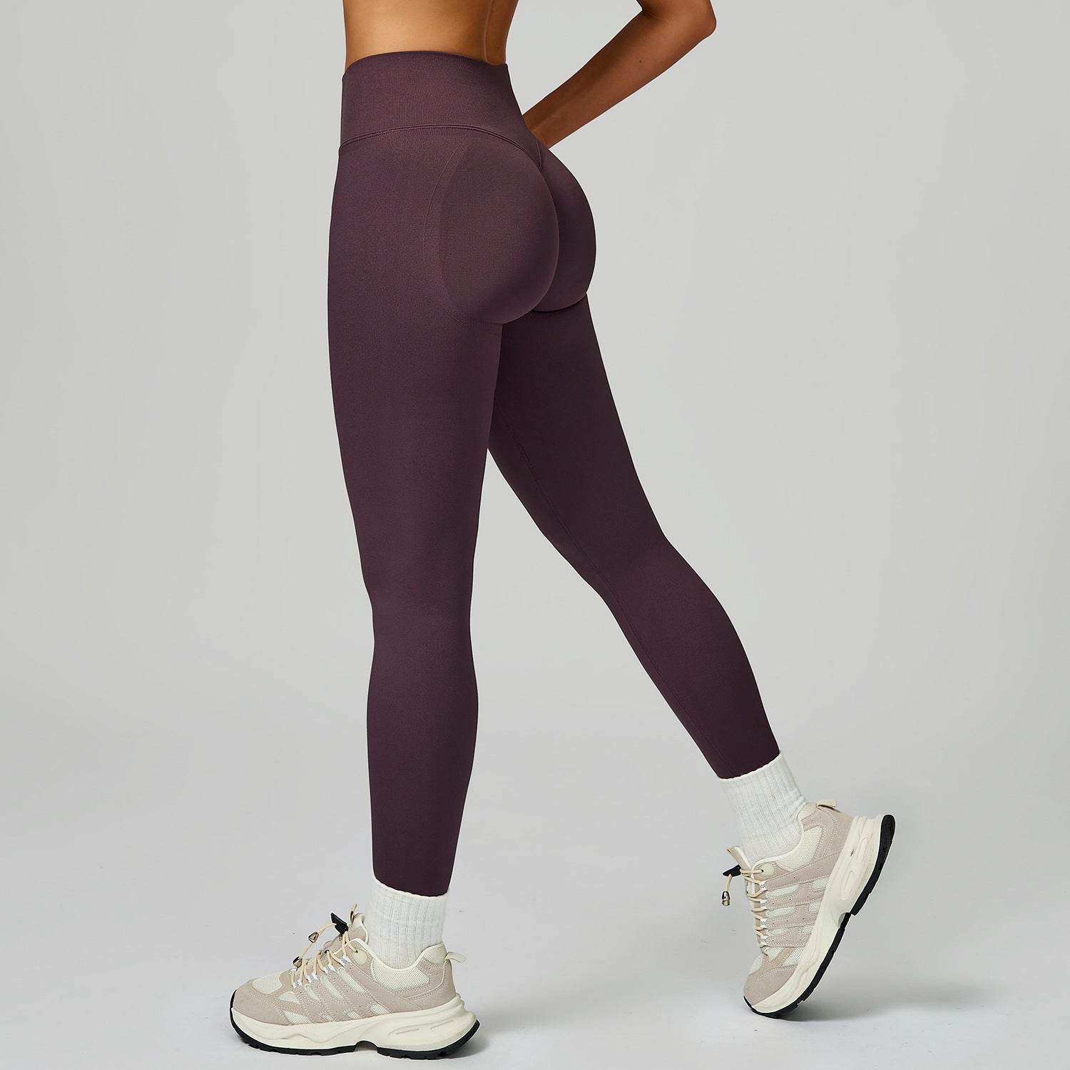 Scrunch Butt Lifting Biker Yoga Leggings - Purple