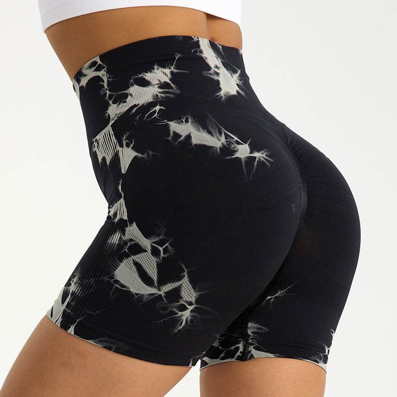 Tie Dye Print High Waist Yoga Short
