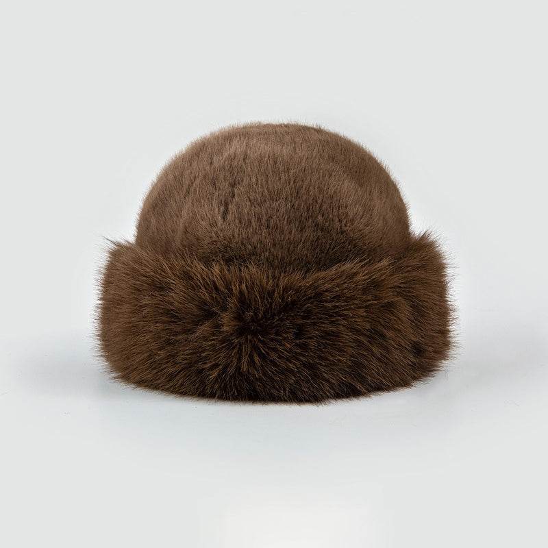 Faux Fur Winter Bucket Hat Fuzzy Fluffy Warm Hat