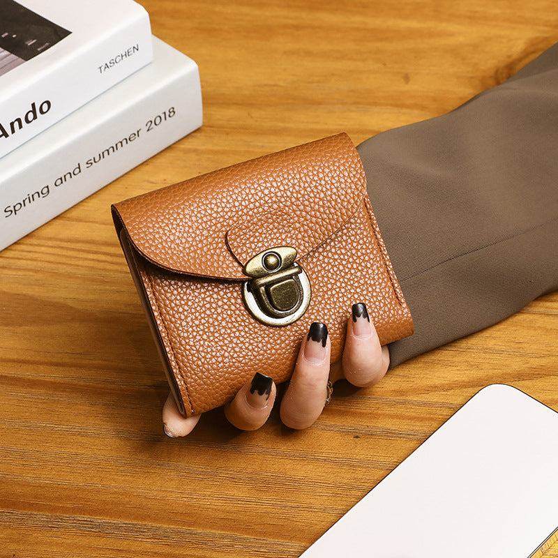 Short Leather Credit Card Coin Purse Bag