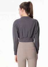 Ribbed Crop Workout Jacket