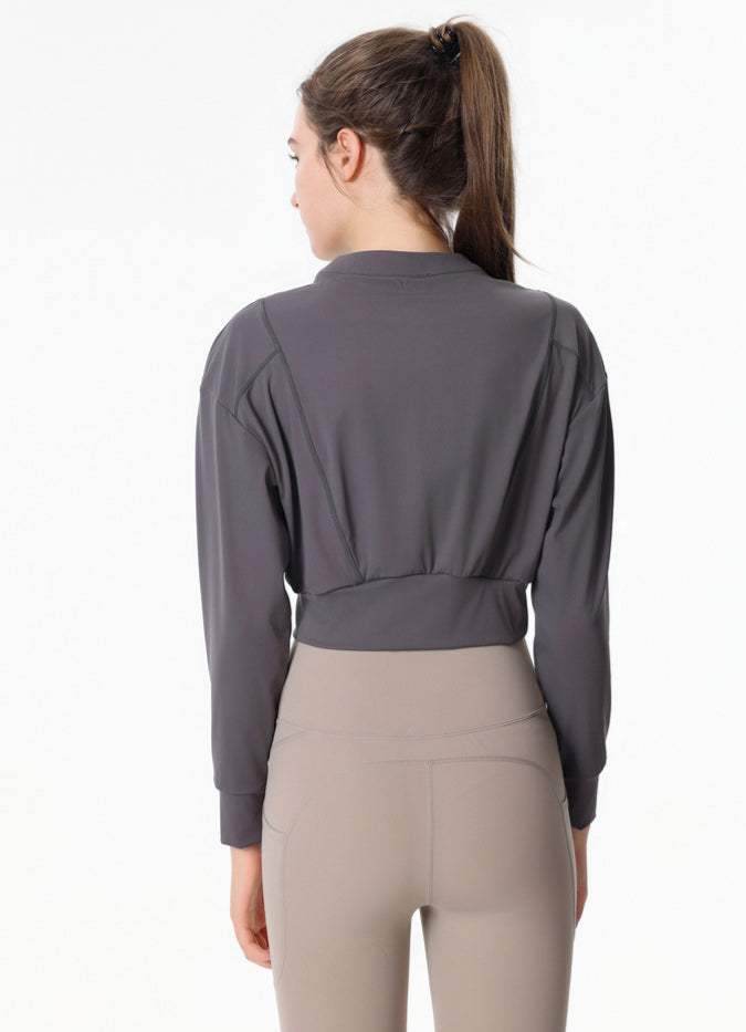 Ribbed Crop Workout Jacket