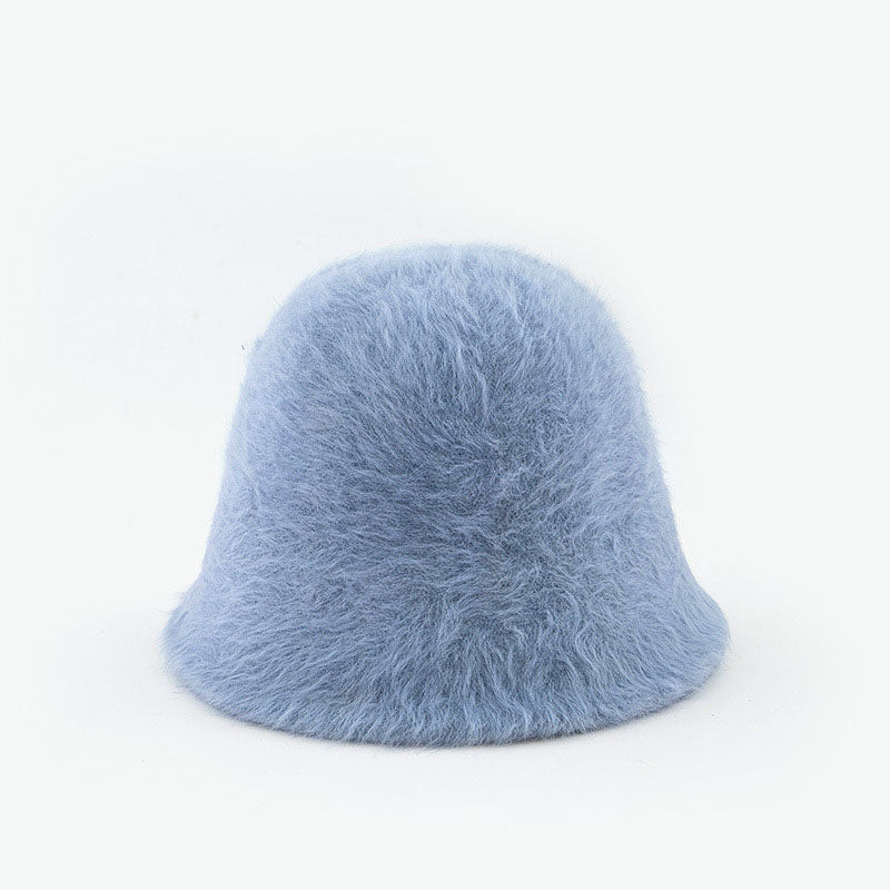 Winter Furry Cloche Hat Fisherman Cap Soft Warm Bucket Hat