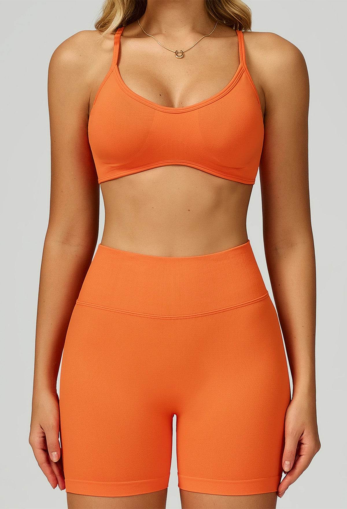 Sport Set with Color Block Sports Bras and Short