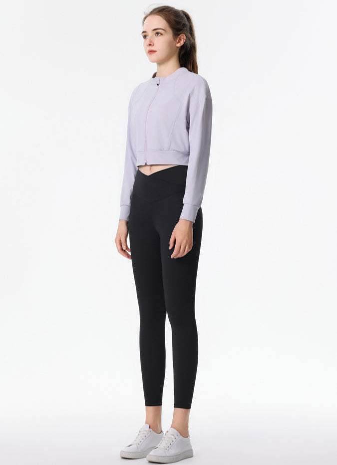 Ribbed Crop Workout Jacket