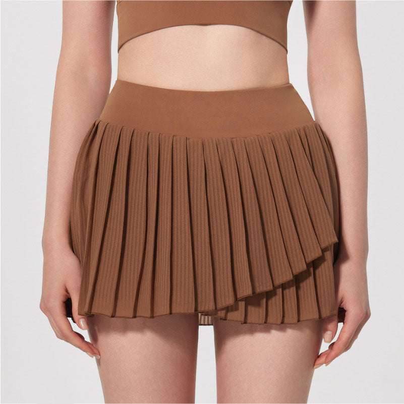 Fashion Solid Color Double Layer Tennis Skirt