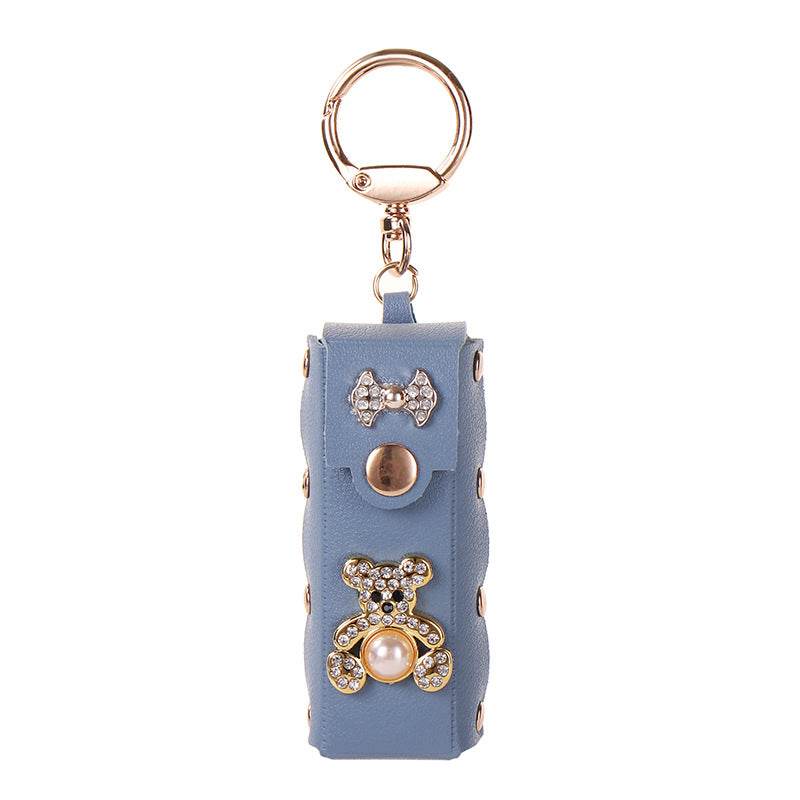 Mini PU Leather Lipstick Bag Keychain Lipstick Case Bag