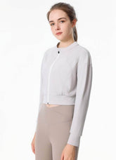 Ribbed Crop Workout Jacket