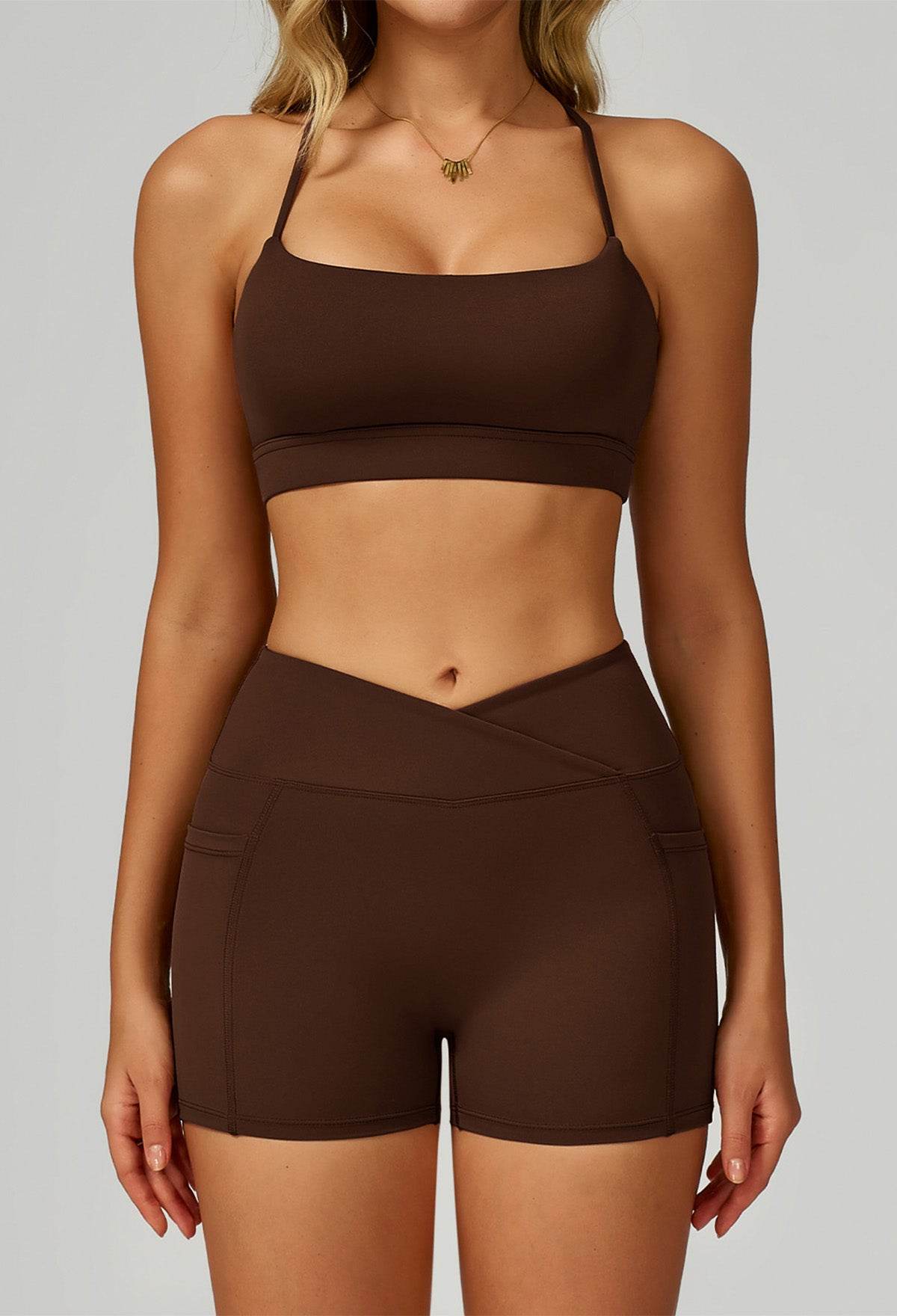 Activewear Set with Cross Back Bra and Short