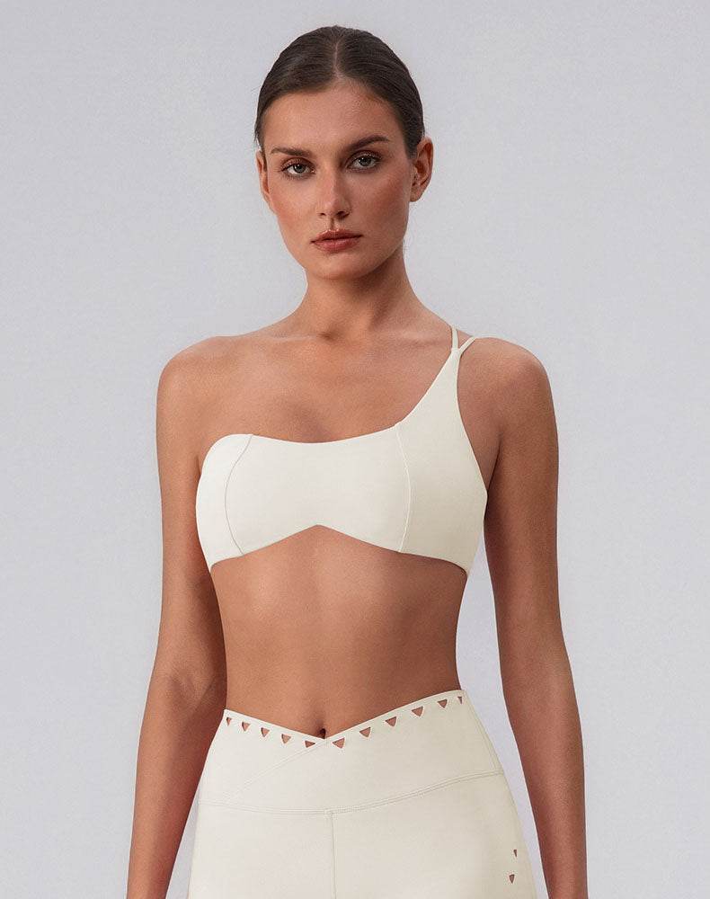 Asymmetric One Shoulder Backless Sports Bra