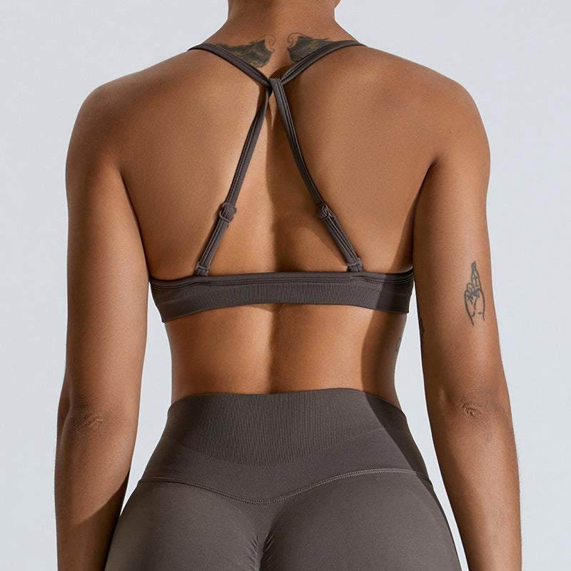 Cross Back Sports Bra with Adjustable Strap