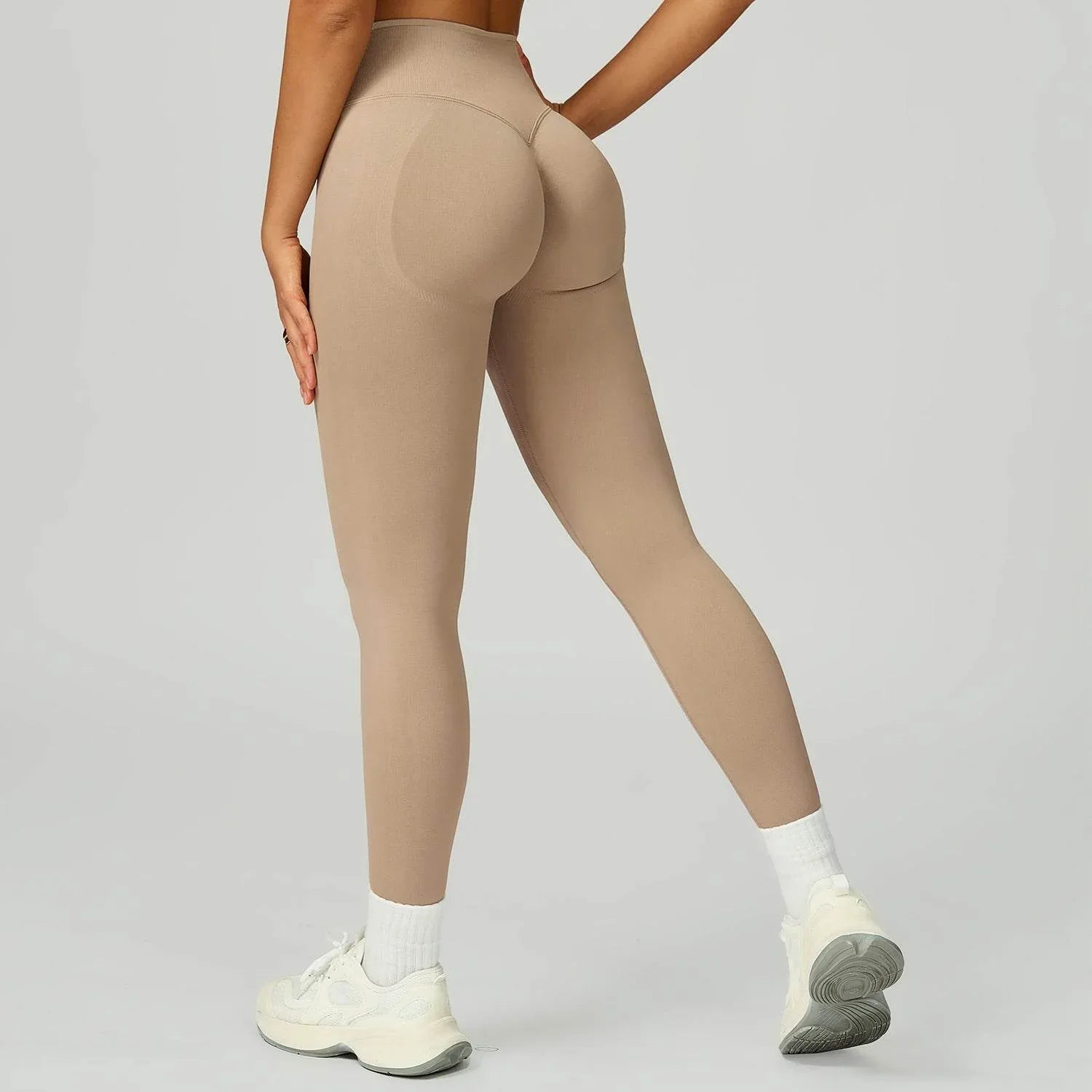 Scrunch Butt Lifting Biker Yoga Leggings - Khaki