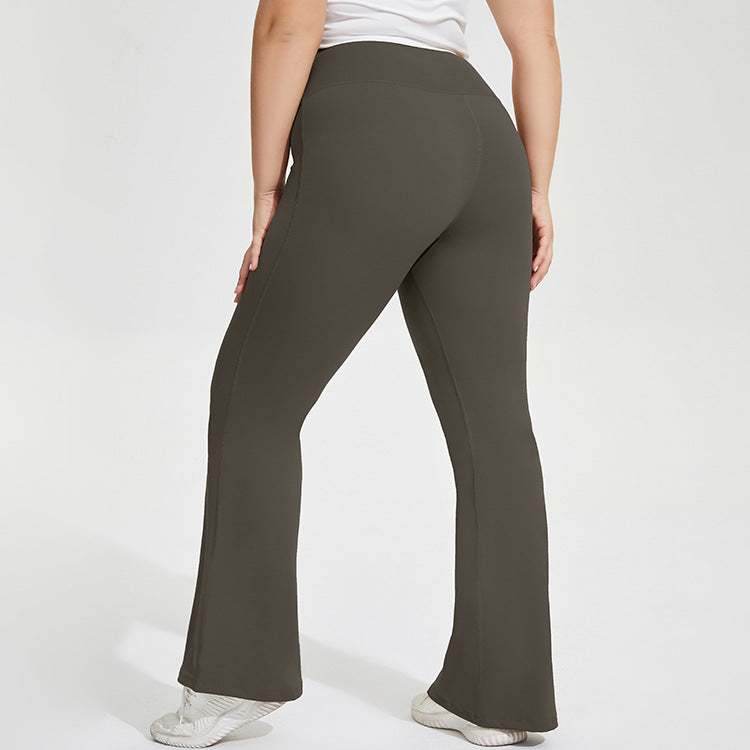 Plus Size High Waist Flared Yoga Pants