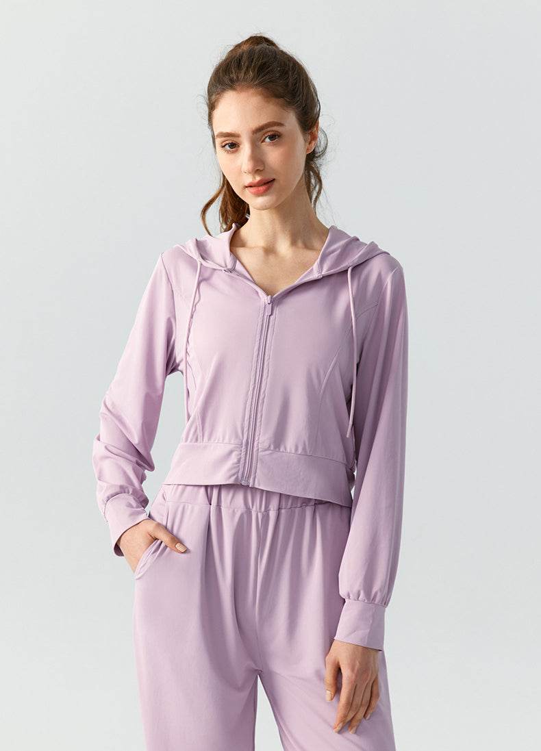 Loose Thin Sports Hoodie with Drawstring