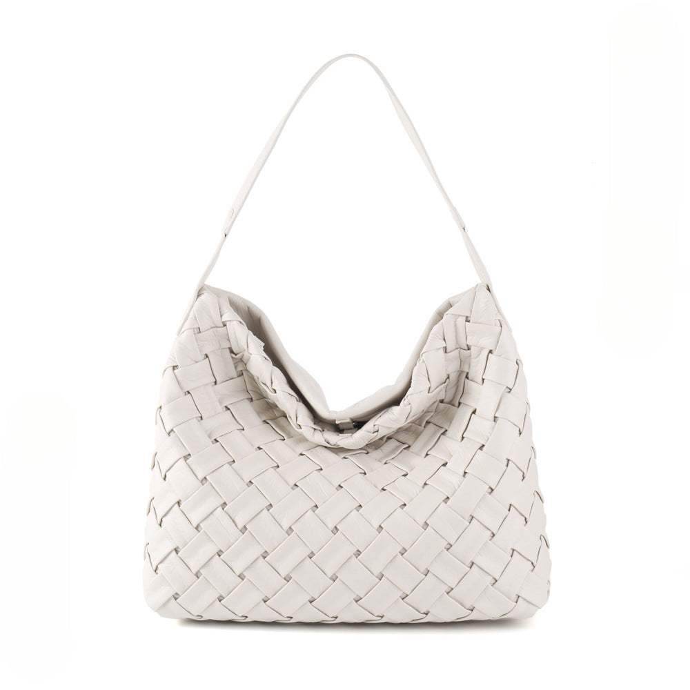 Vegan Leather Woven Tote Bag