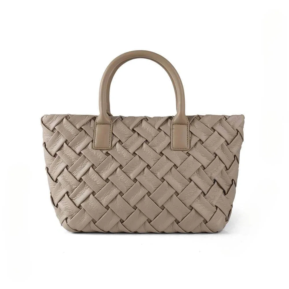 Woven Tote Bag for Women - Khaki