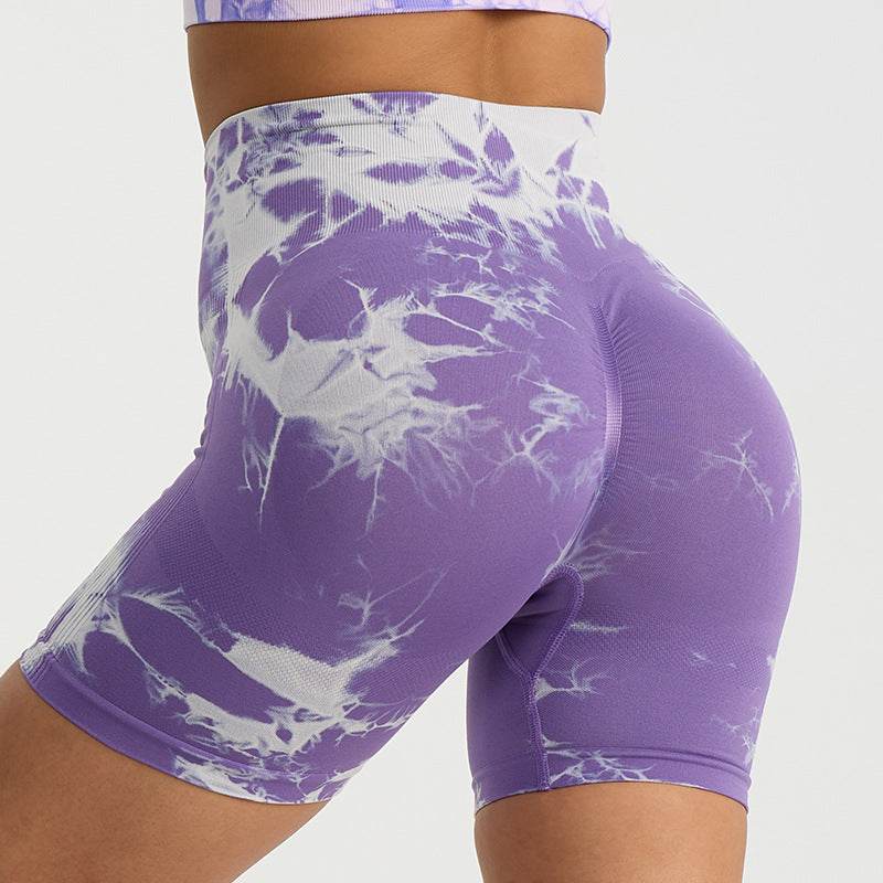 Tie Dye Print High Waist Yoga Short