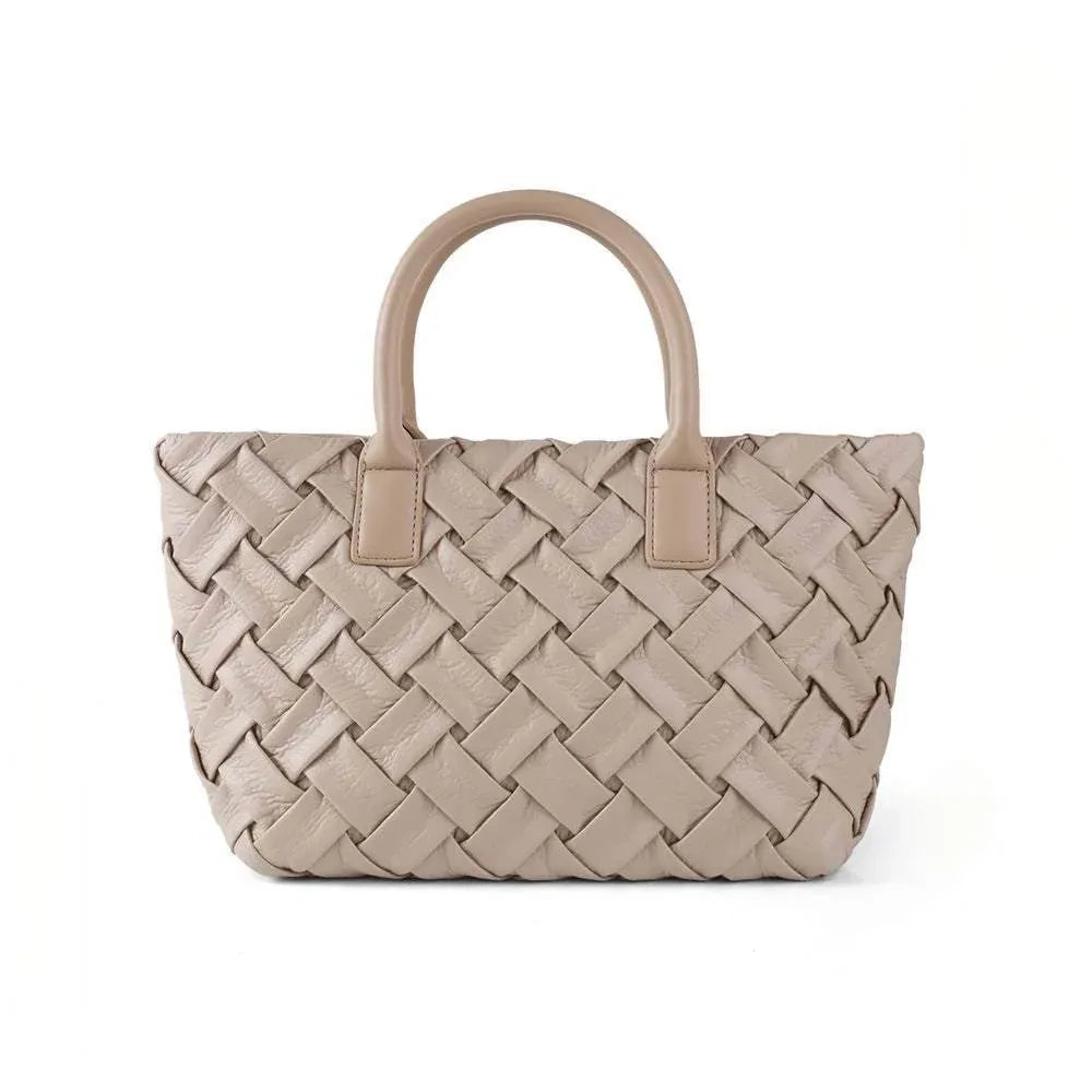 Woven Tote Bag for Women - Apricot