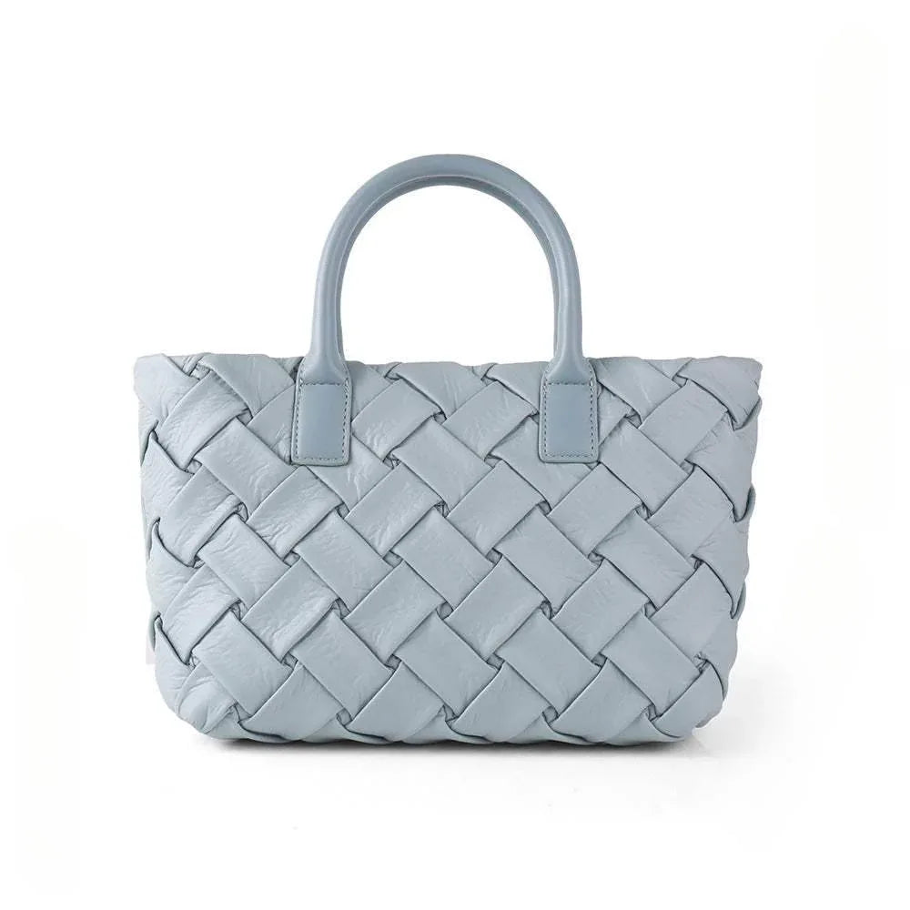 Woven Tote Bag for Women - Blue