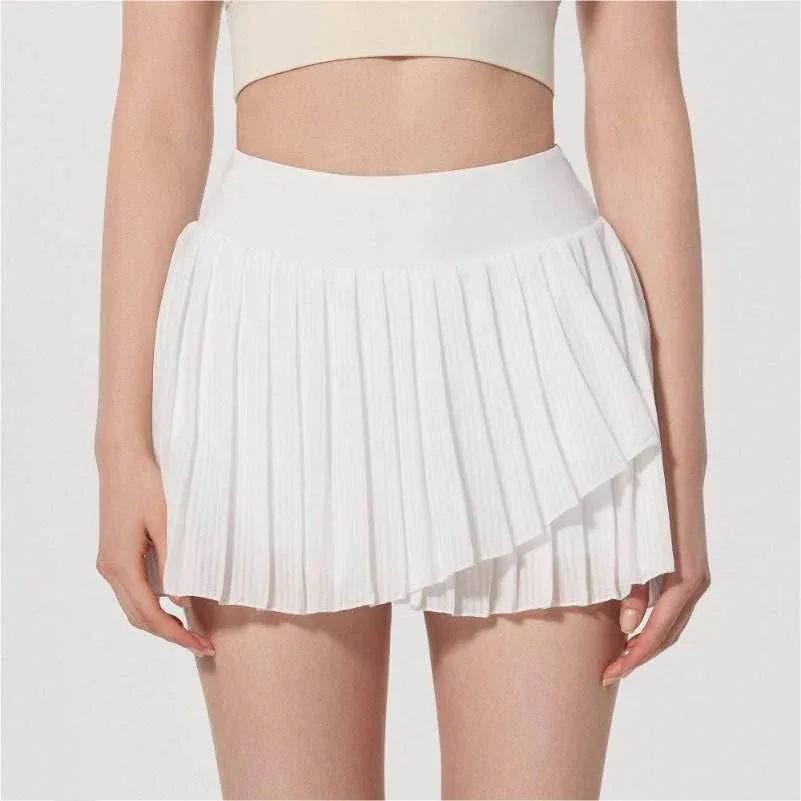 Fashion Solid Color Double Layer Tennis Skirt