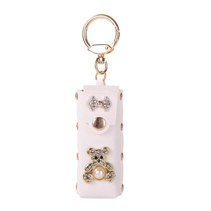 Mini PU Leather Lipstick Bag Keychain Lipstick Case Bag