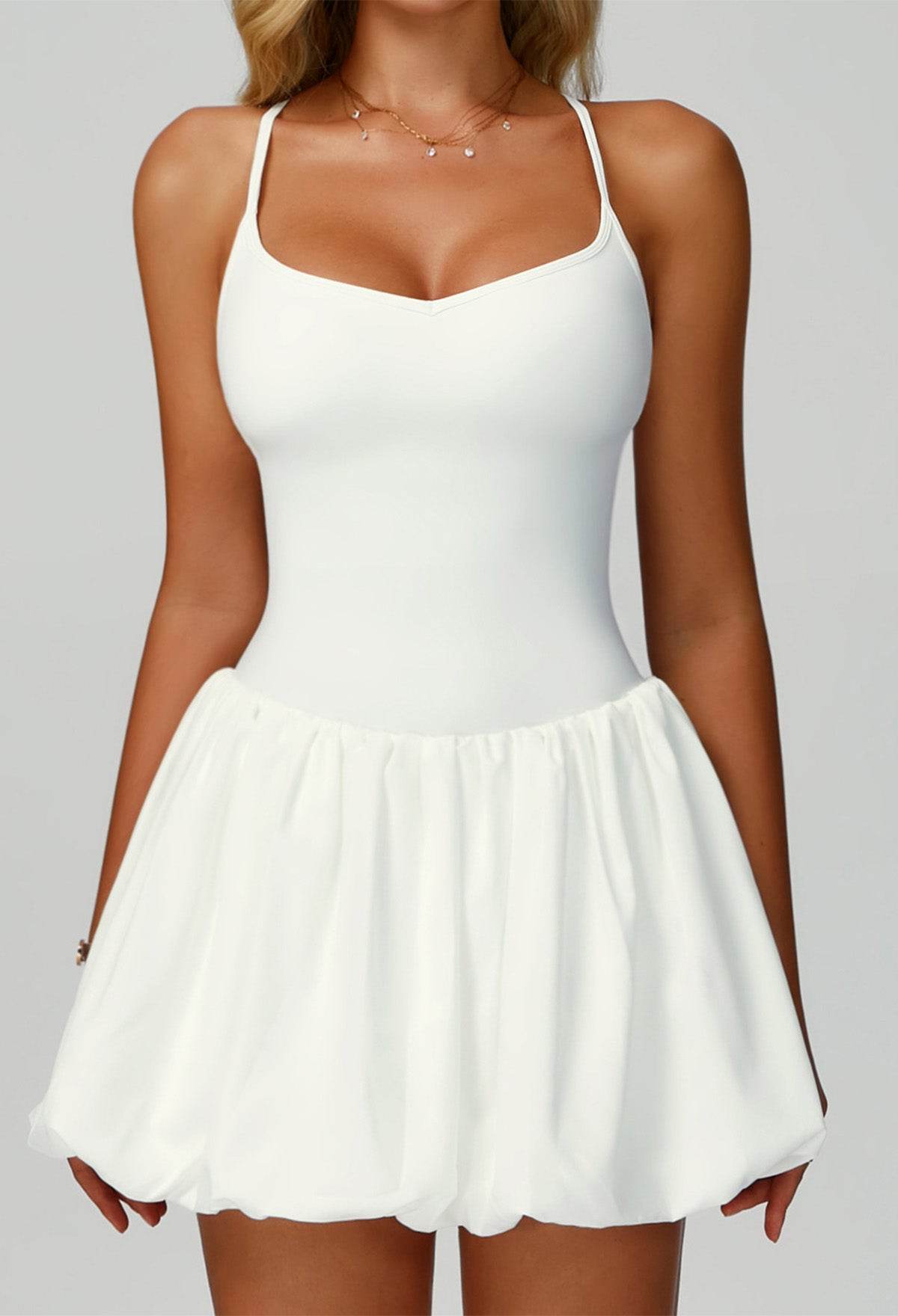 Cross Back Tennis Dresses with Short and Pocket