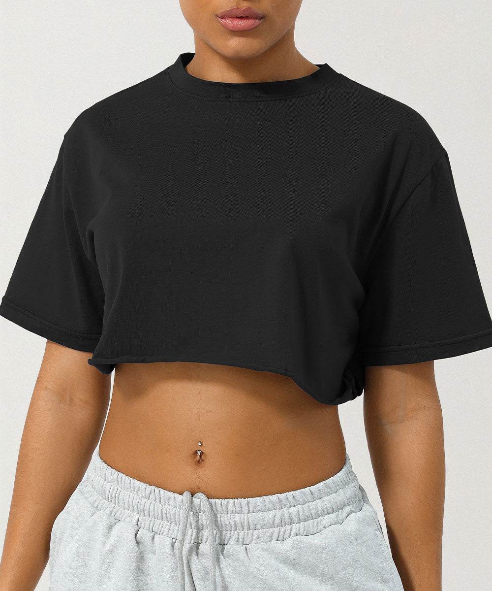 Workout Crop Tops Short Sleeve Yoga Shirts