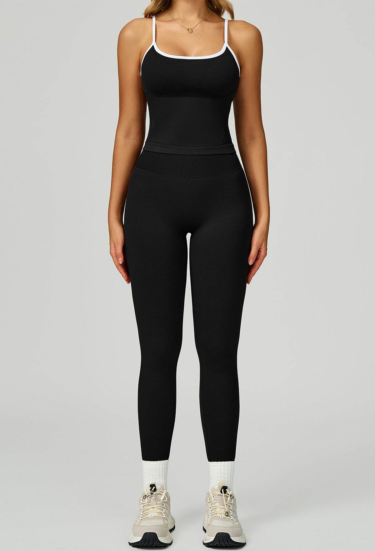 Sport Set with Color Block Tank Top and Legging