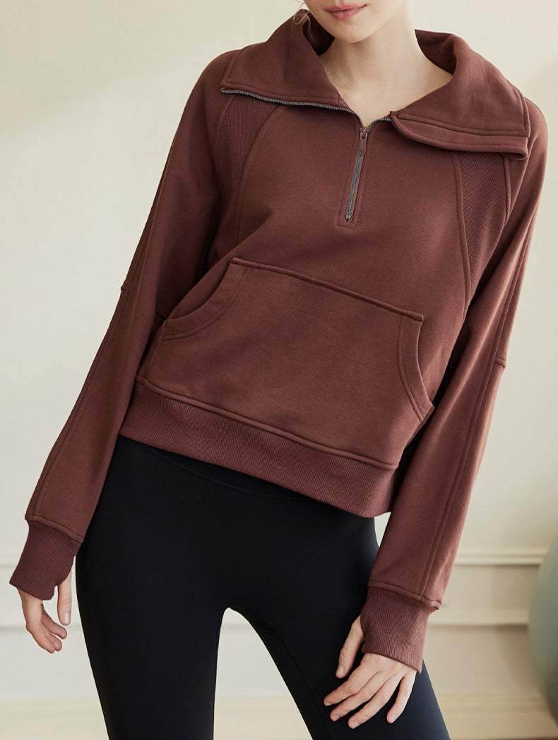 Plain Embroidered Loose Jumper Sweatshirt