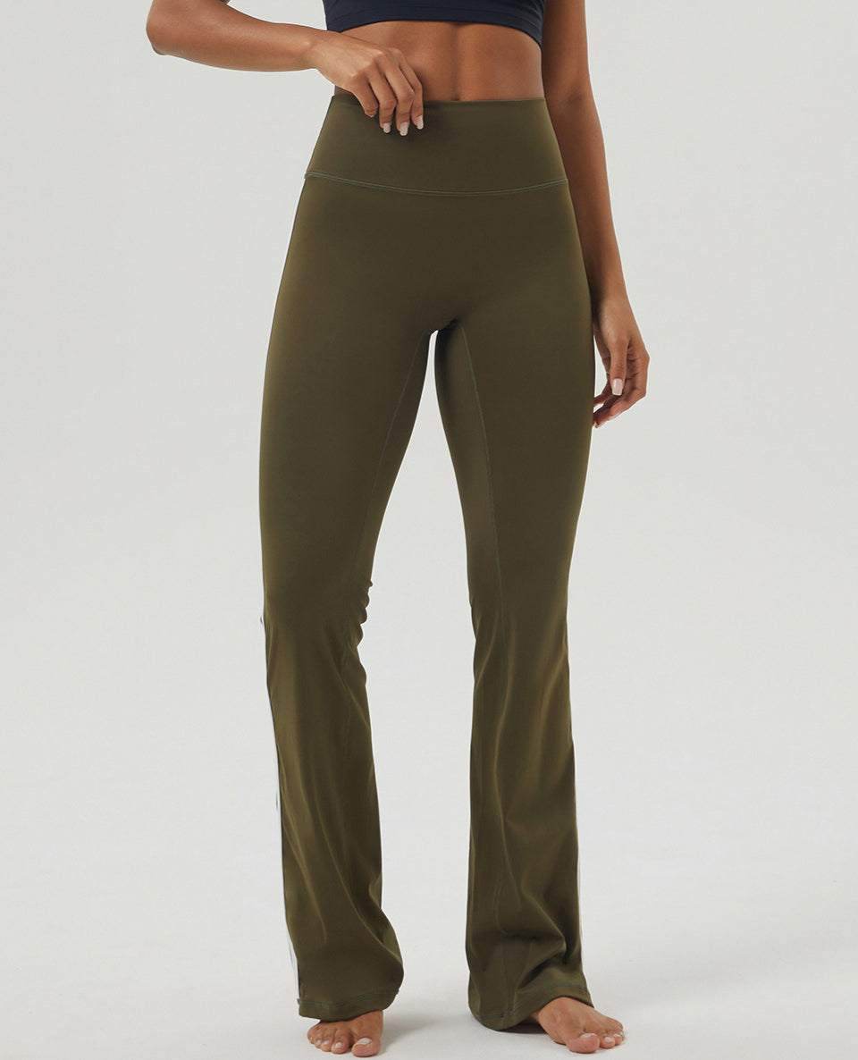 Side Stripe High Waist Fitness Flare Pants