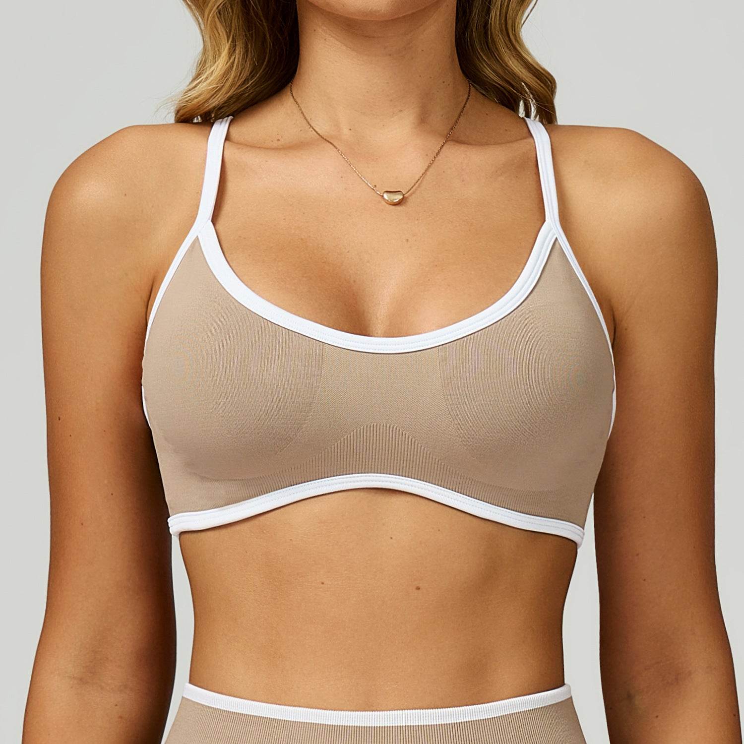 Color Block Sports Bras Workout Strappy Bra