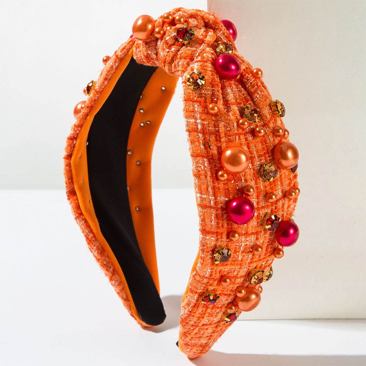 Halloween Pearl Rhinestone Knotted Headband Hair Accessories