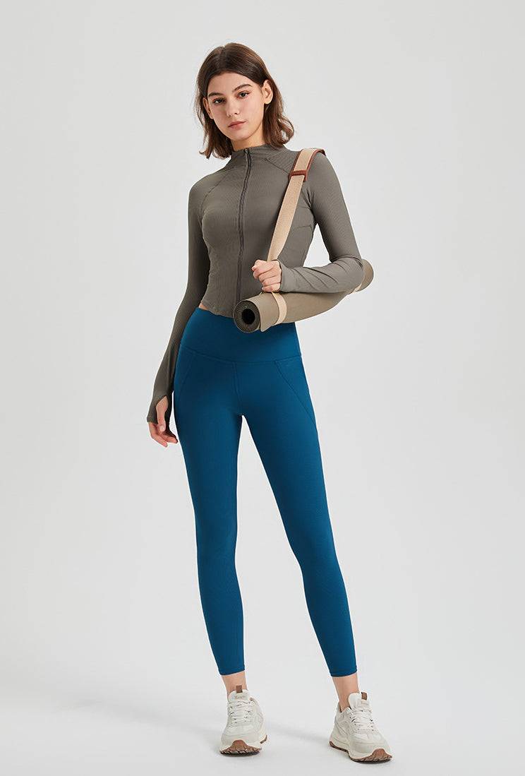 Full Zip-up Yoga Jacket with Thumb Holes| Perfect for Active Lifestyle