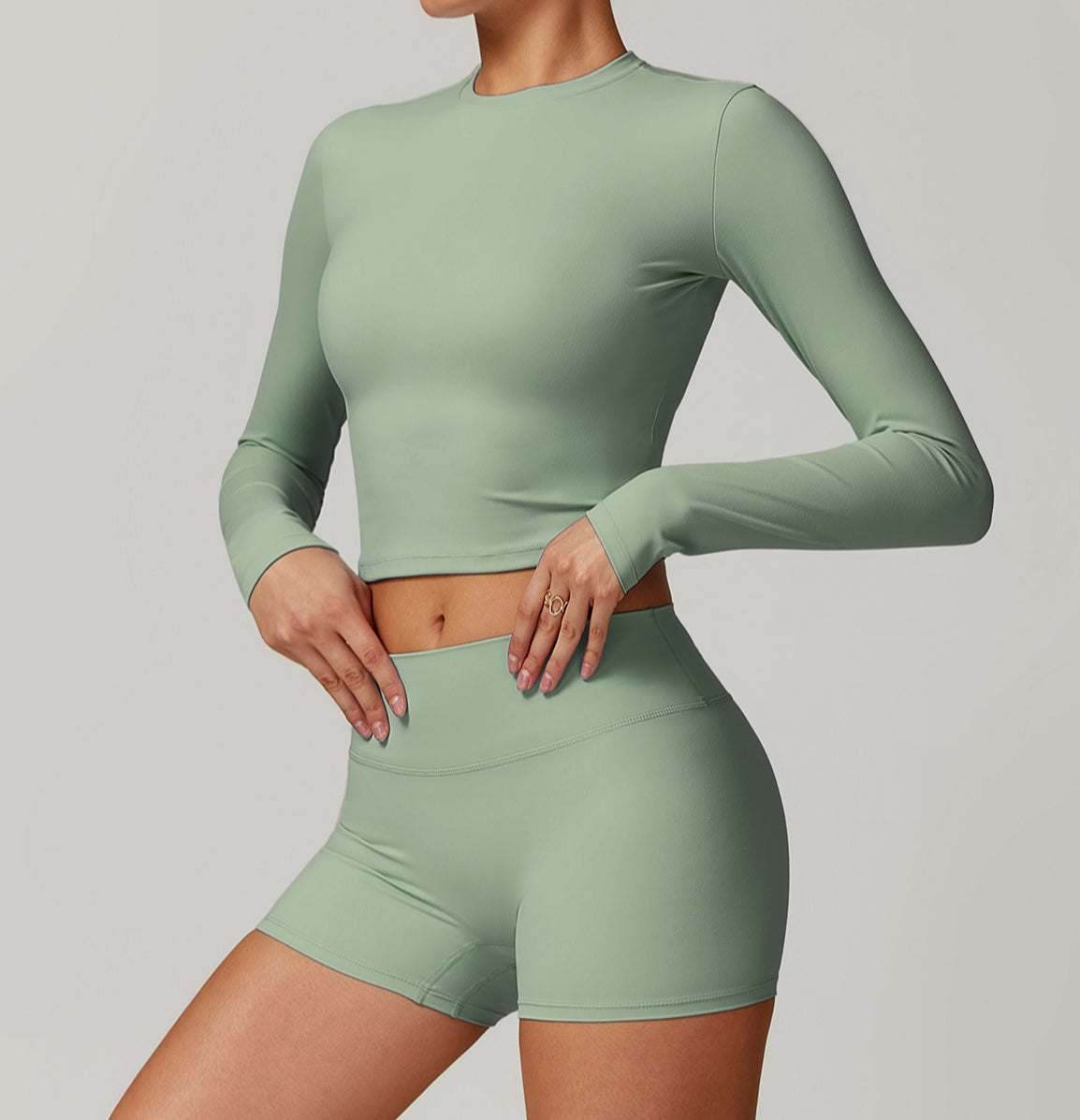 Tight Long Sleeve Cropped T-shirt