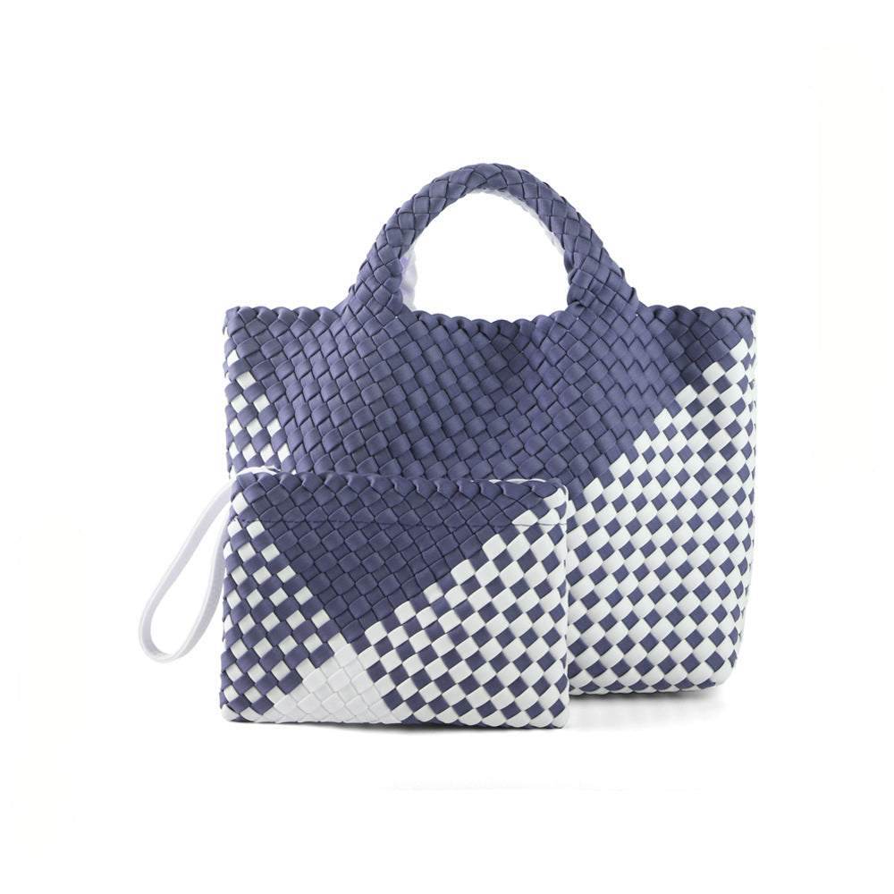 Handmade Woven Tote Bag Neoprene Handbag