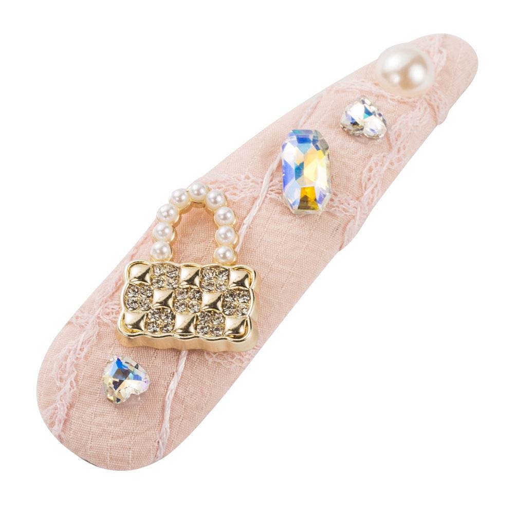 Rhinestone Snap Hair Clips Metal Hair Accessories