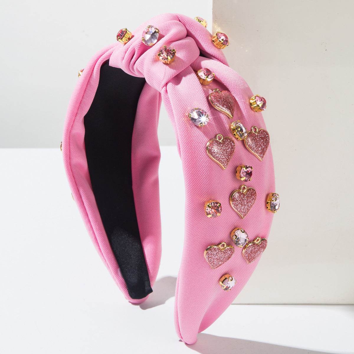 Wide Top Knot Headband With Love Heart