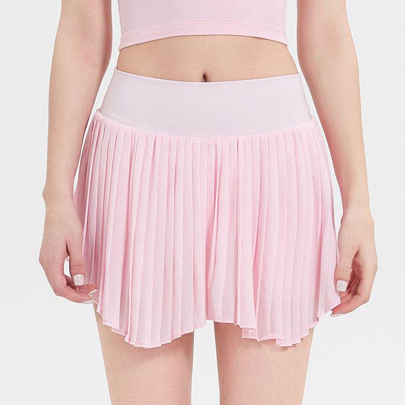 Irregular hem Athletic Skirts with Shorts and Pockets -
