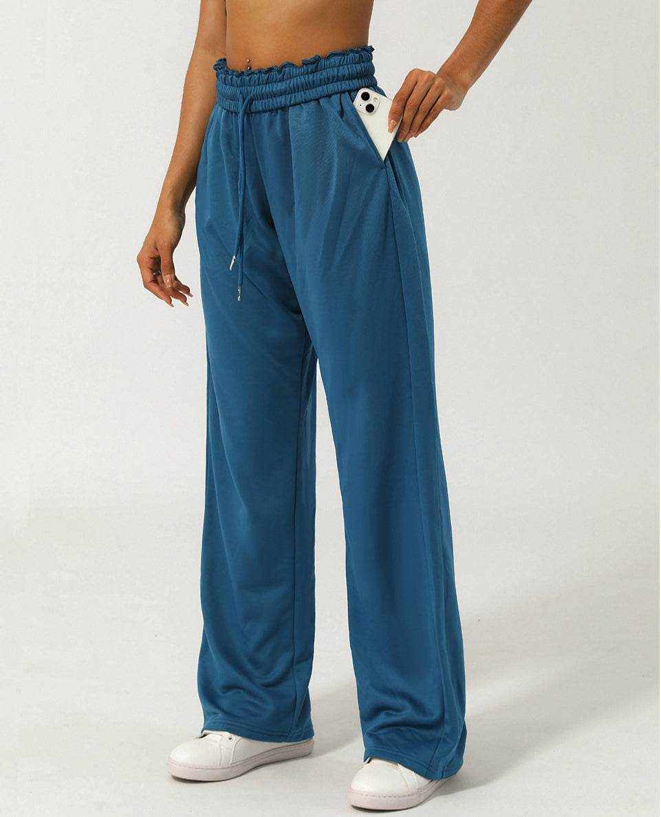 Women Elastic High-Waist Wide Leg Sweatpants