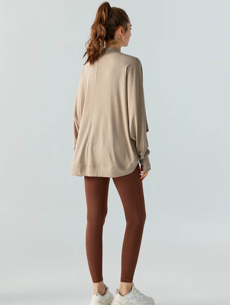 Sport Shawl with Thumb Cuffs Long Sleeve Cardigan Outerwear