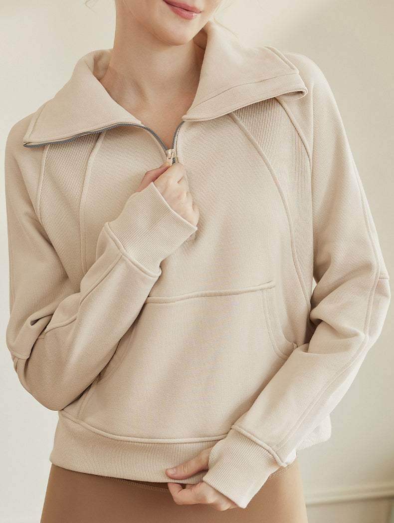Plain Embroidered Loose Jumper Sweatshirt