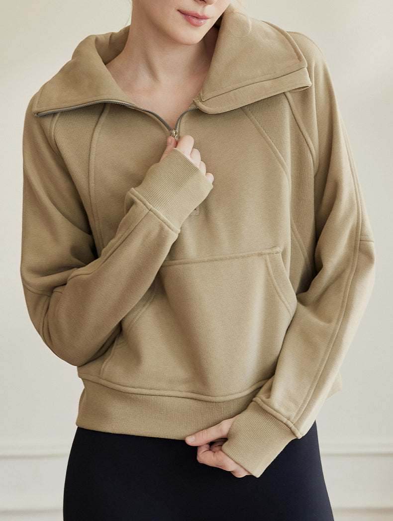 Plain Embroidered Loose Jumper Sweatshirt