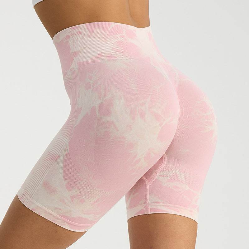 Tie Dye Print High Waist Yoga Short