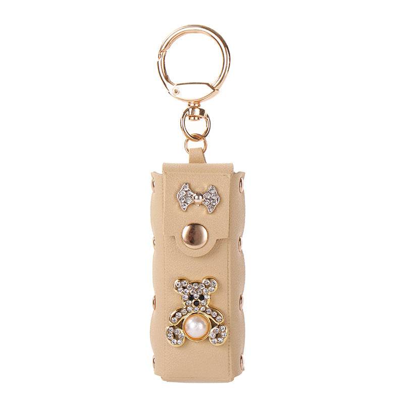 Mini PU Leather Lipstick Bag Keychain Lipstick Case Bag